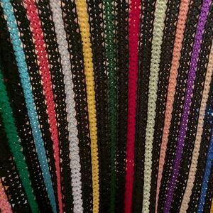 Vtg Homemade Crochet Blanket/Throw Stripes